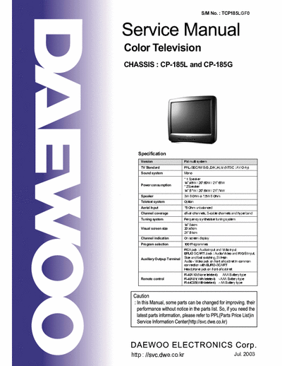 DAEWOO  Service Manual