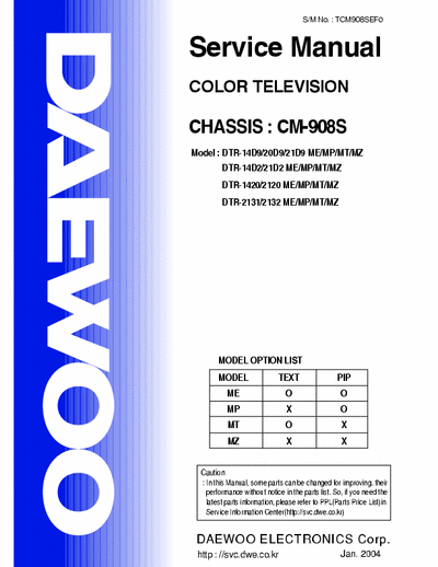 DAEWOO CM-908S S.M.