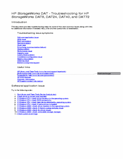 HP DAT 72 Service Guide DAT 72