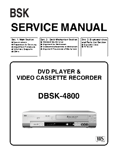 BSK DBSK-4800 Service Manual - Dvd Player & VHS Recorder - (11.004Kb) pag. 98