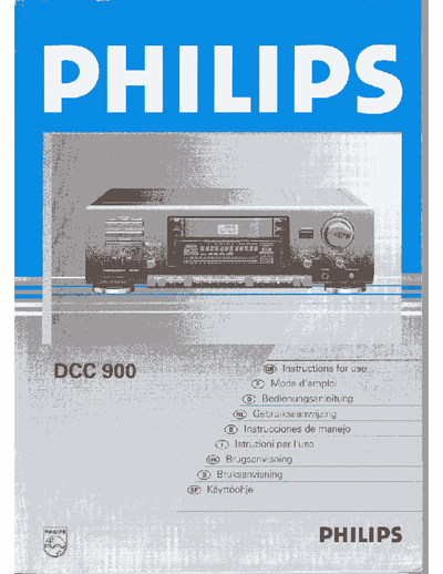 Philips DCC 900 Philips DCC 900 deck short manual