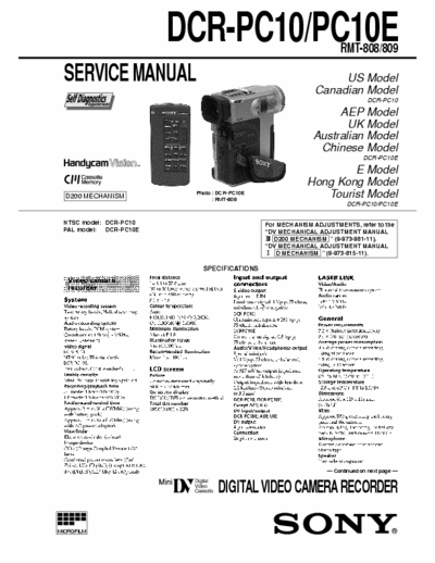 SONY DCR-PC10_E DCR-PC10_E service manual