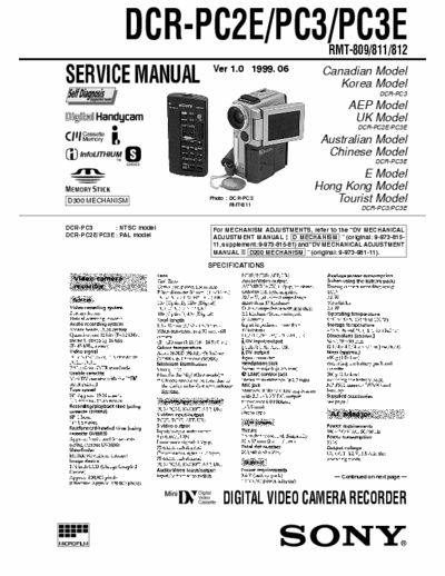 SONY DCR-PC2E_X DCR-PC2E_X service manual