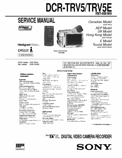 SONY DCR-TRV410_X DCR-TRV410_X service manual