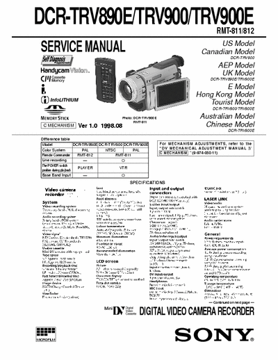 SONY DCR-TRV890E_X DCR-TRV890E_X service manual