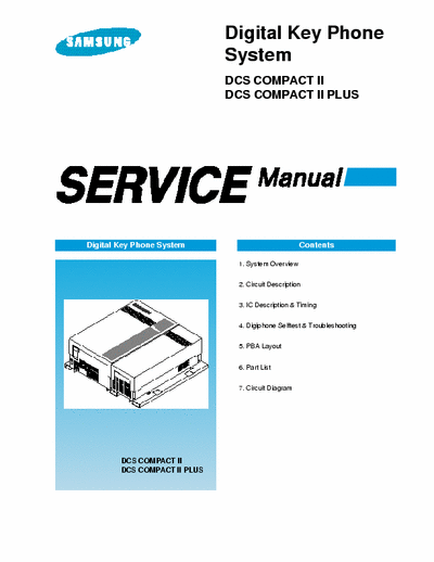 Samsung DCS COMPACT II (Plus) Service Manual Digital Key Phone System -  pag. 34