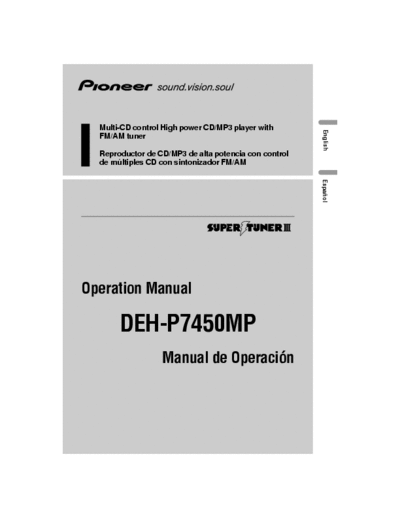 Pioneer DEH-7450MP User Manual