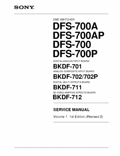 Sony DFS-700A Switcher service manual