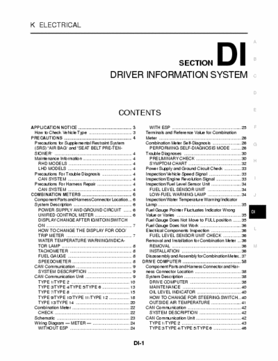 Nissan Micra [ver. K12] Manual Service Driver Information System [vers. 09 05] - Tot. 8.91Mb Part 1/2 - Pag. 114+112