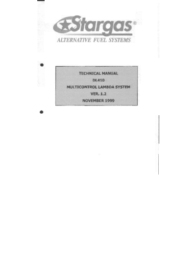 Stargas s.r.l. DL410 Stargas DL410 Lambda control system LPG autogas technical manual, 1999