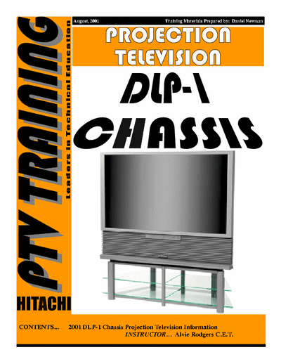 Hitachi DLP-1 DLP-1 chassis Projection TV TrainGuide