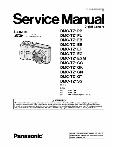 Panasonic DMC-TZ1 Diagrama completo para varios modelos