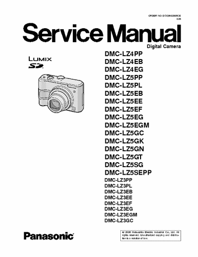 Panasonic DMC-LZ5 DMC-LZ4 DMC-LZ3 DMC-LZ5