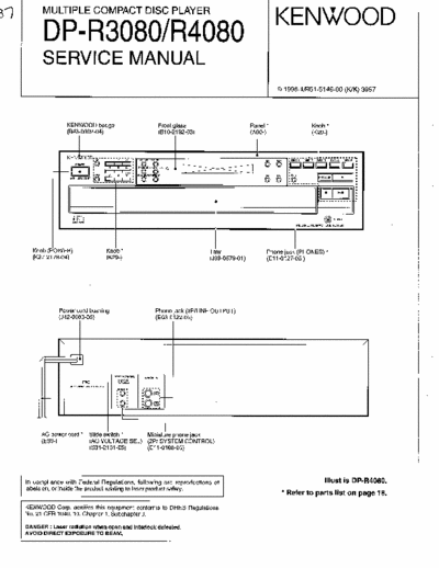 Kenwood DP-R3080 3 files, total 14 pages, service manual / data for Kenwood multiple compact disc player model # DP-R3080 & DP-R4080.