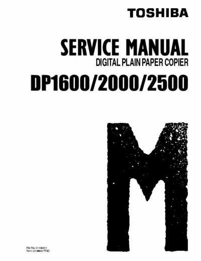 Toshiba DP1600 2000 2500 Toshiba DP1600 2000 2500 Service Manual