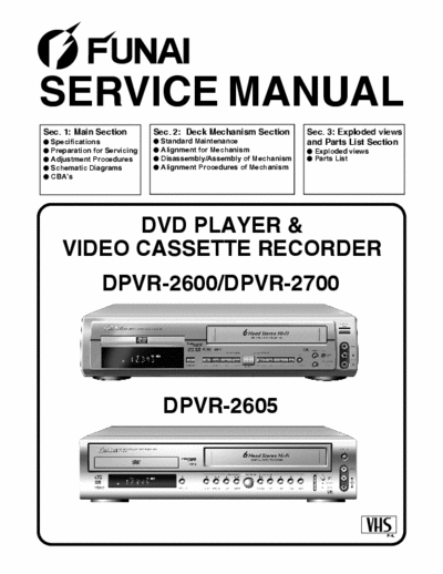 Funai DPVR-2600  DPVR-2700  DPVR-2605 Service Manual - Dvd Player e VHS Recorder - (8.699Kb)  pag. 99