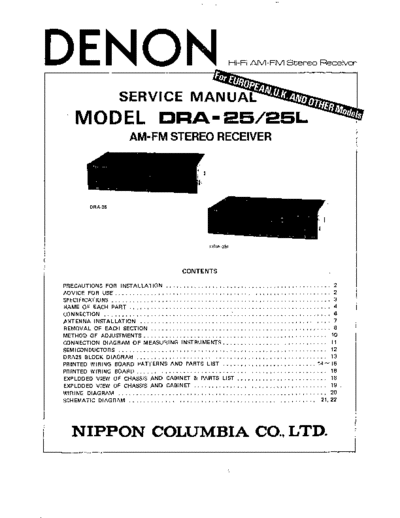 Denon DRA-25 Denon DRA-25/25L service manual.