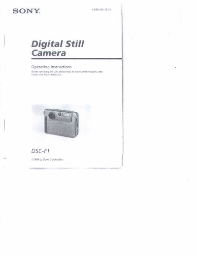 Sony DSC-F1 60 page user