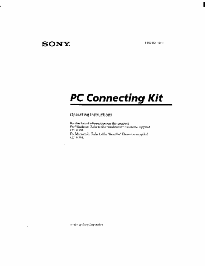 Sony DSC-F1 127 page manual "How to use PC connecting kit for Windows" for Sony digital camera DSC-F1