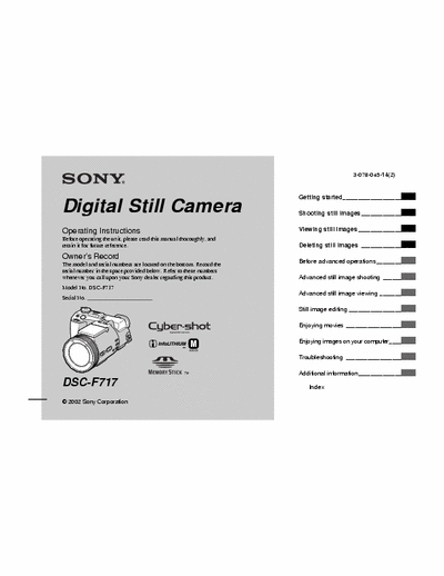 Sony DSC-F717 124 page user