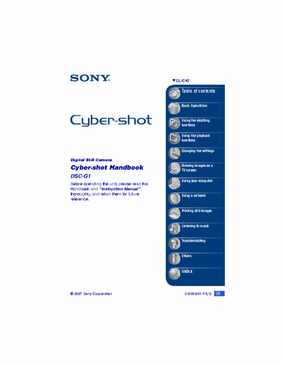 Sony DSC-G1 125 page user