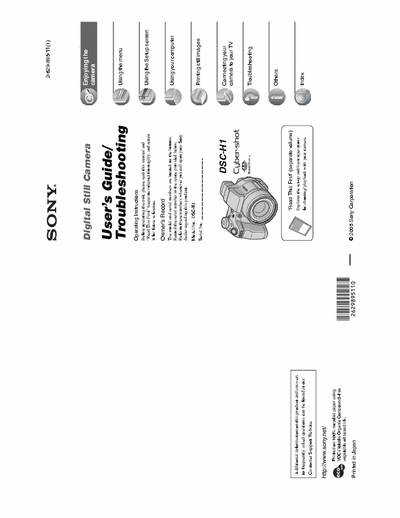 Sony DSC-H1 107 page user