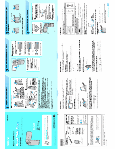 Sony DSC-M2 2 page quick start guide for Sony D-cam DSC-M2