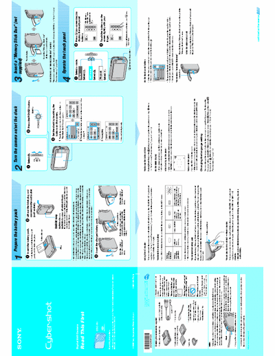 Sony DSC-N1 2 page quick start guide for Sony D-cam # DSC-N1