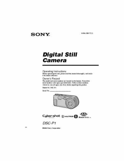 Sony DSC-P1 72 page owner