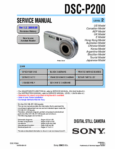 SONY P200 Sony_DSC-P200_Service_Manual