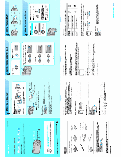 Sony DSC-P200 2 page quick start guide for Sony D-cam DSC-P200