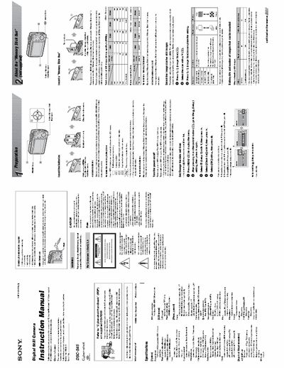 Sony DSC-S45 2 page quick start guide for Sony D-cam # DSC-S45
