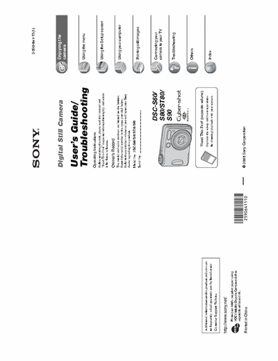 Sony DSC-S60 103 page user