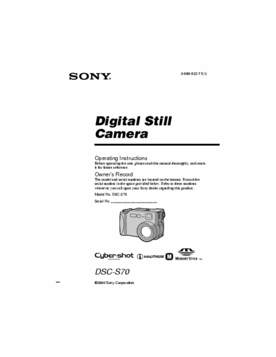 Sony DSC-S70 68 page owner