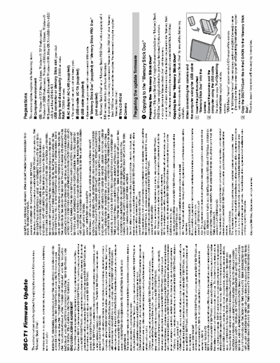 Sony DSC-T1 Sony documentation for firmware update for model # DSC-T1