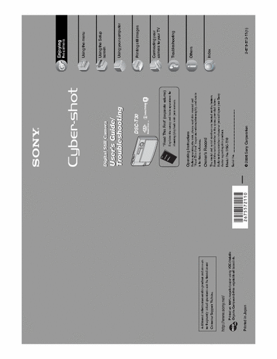 Sony DSC-T30 119 page user