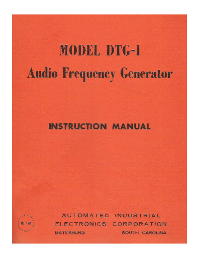 AIE DTG-1 Audio frequency generator model DTG1