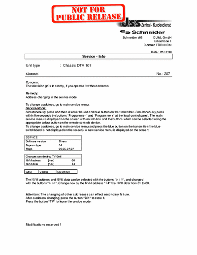 Schneider Scenaro SERVICE-INFO PART3