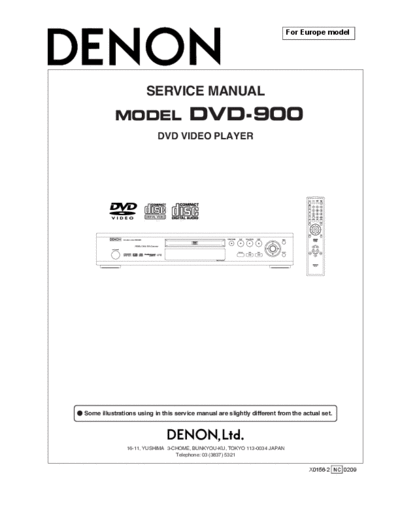 Denon DVD900 Service manual for DVD 900 Denon