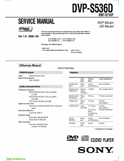 SONY DVP-S535D don