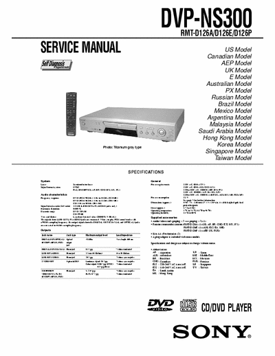 SONY DVPNS300 SONY DVPNS300 service manual