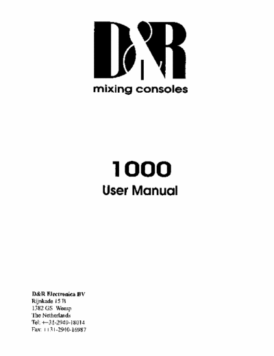 D&R 1000 series mixer