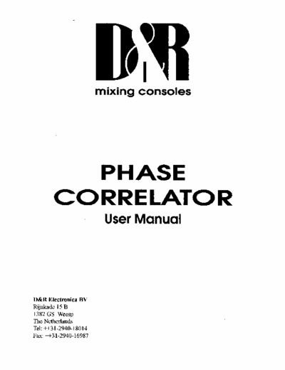 D&R PhaseCorelator phase shifter