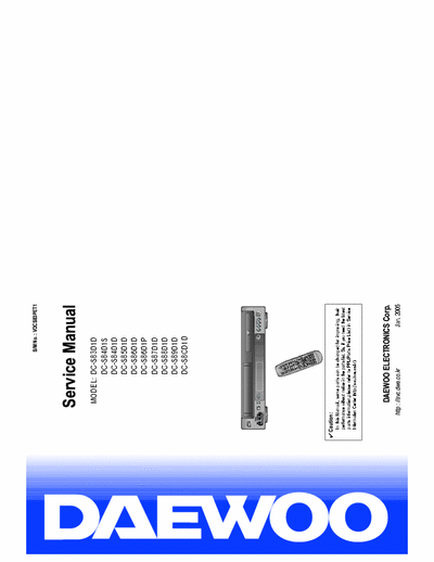 Daewoo DC-S8x series [DVD-VCR] Service Manual