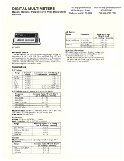 HP 3466A Data Sheet