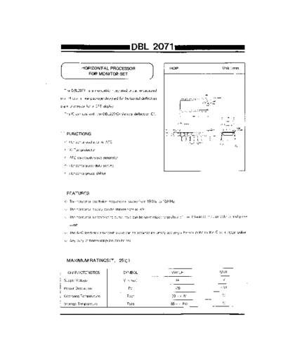 Mitsubishi DBL2071 Horizontal processor for monitor set