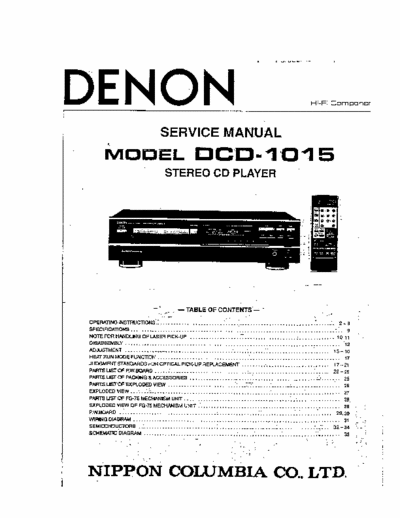 Denon DCD1015 cd