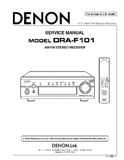 Denon DRA-F101 Service Manual for the AM/FM stereo Receiver Denon DRA-F101.