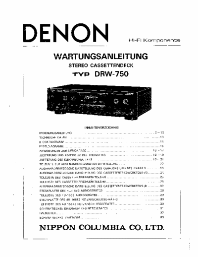 Denon DRW750 cassette deck