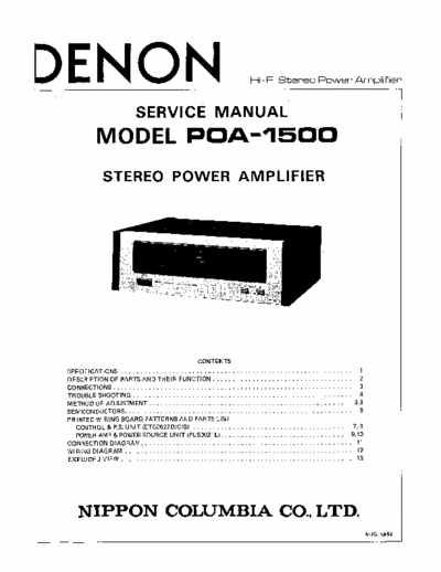 Denon POA1500 power amplifier